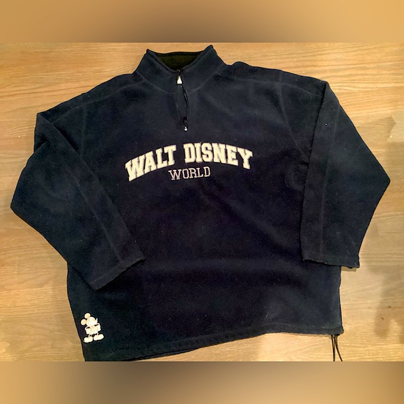 Disney Other - Men’s Disney 3/4 Zip Fuzzy Black Sweatshirt